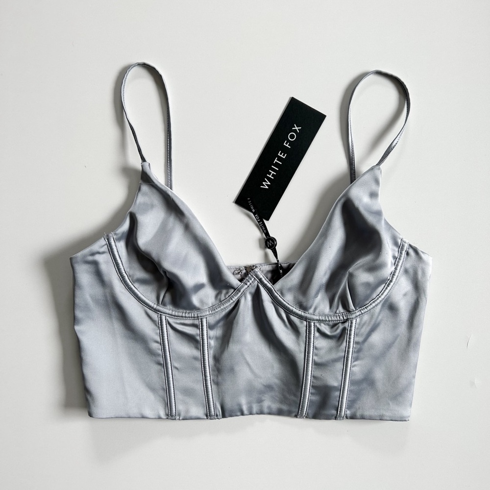 White fox bustier